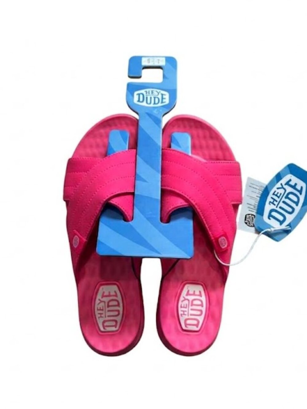 NWT Hey Dude Christi Electric Pink Slides Sandals Women's Size 8 - Picture 2 of 5